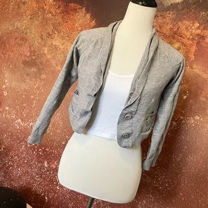 BCBG Gray Merino Wool Sweater / Cardigan - Versatile and Cute